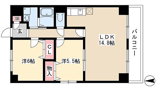 楓 ｜愛知県名古屋市中川区丸米町1丁目(賃貸マンション2LDK・3階・60.00㎡)の写真 その2