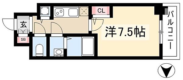 エスリード上前津テルツェ ｜愛知県名古屋市中区上前津2丁目(賃貸マンション1K・9階・24.92㎡)の写真 その2