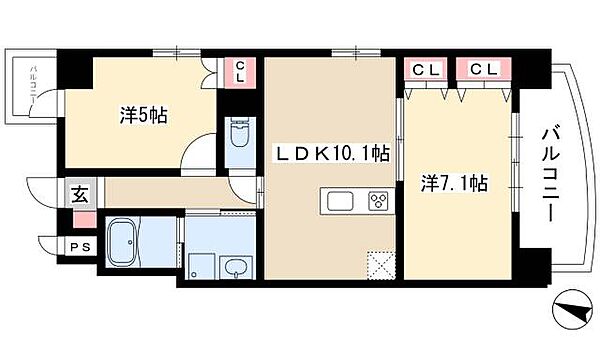 プレミアマルシェ白壁 ｜愛知県名古屋市東区白壁3丁目(賃貸マンション2LDK・3階・50.08㎡)の写真 その2