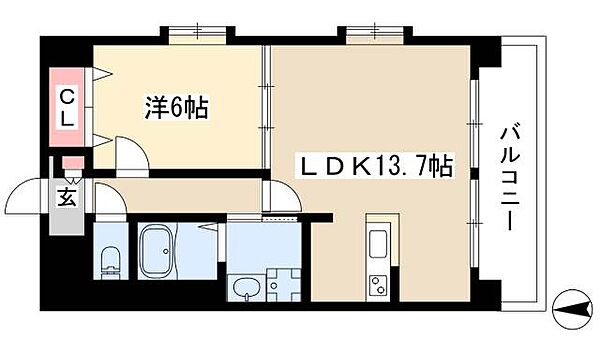 セントラルコート千代田 ｜愛知県名古屋市中区千代田4丁目(賃貸マンション1LDK・10階・45.00㎡)の写真 その2