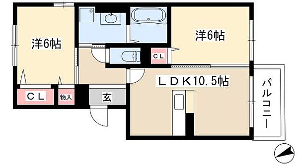 さくら館 ｜愛知県名古屋市東区大幸4丁目(賃貸アパート2LDK・2階・53.79㎡)の写真 その2