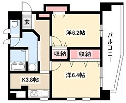 THE RESIDENCE IMAIKE NORTH  ｜ 愛知県名古屋市千種区神田町1-2（賃貸マンション2K・6階・41.71㎡） その2