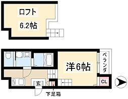 Villetta辻町 1階1Kの間取り