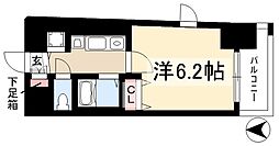 プレサンス桜通アベニュー 11階1Kの間取り