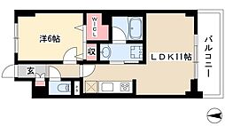 ジェネラーダ 2階1LDKの間取り