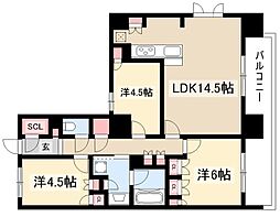 GRANPASEO丸の内 11階3LDKの間取り