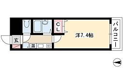 シェリーメゾン 7階1Kの間取り