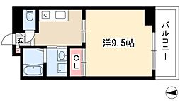 ライジングヴィラ葵 6階1Kの間取り