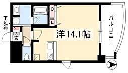 プレサンス泉アーバンゲート 15階1Kの間取り