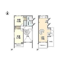 メゾネットミユキ 2階2LDKの間取り
