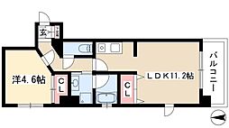 MINA葵 2階1LDKの間取り