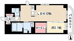 La　Cantabile 6階1LDKの間取り