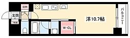 ヒヴィ・カーサ名駅西 10階ワンルームの間取り