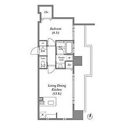 ファーストレジデンス栄 7階1LDKの間取り