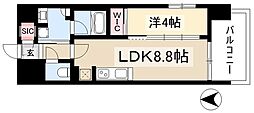 プレサンス　レイズ　泉　高岳駅前 4階1LDKの間取り