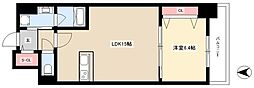 ロイジェント日吉 5階1LDKの間取り