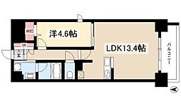 スリーアイランドタワー名駅北 9階1LDKの間取り