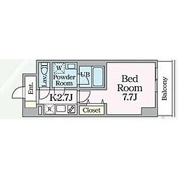 E-city大須 2階1Kの間取り