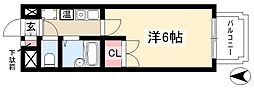 ハイツ亀島 6階1Kの間取り