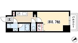 ルミノス千種 10階1Kの間取り