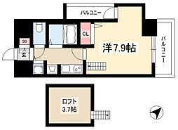 プレサンス名古屋駅前アクシス 10階1Kの間取り