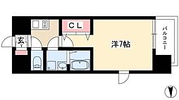 プレサンス名古屋STATIONキュオル 10階1Kの間取り