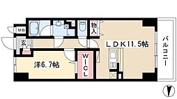 ブリス 6階1LDKの間取り