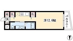 ベルドミール橘 8階ワンルームの間取り