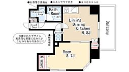 Gramercy Shiromi-dori 4階1LDKの間取り