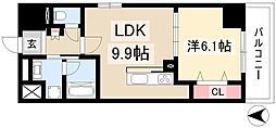 ファミールプライム 7階1LDKの間取り