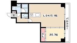 エルミタージュ新栄 8階1LDKの間取り