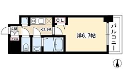 プレサンス名古屋STATIONサティナ 12階1Kの間取り