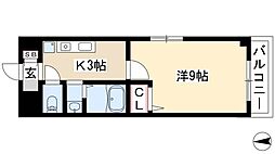サンパティーク東片端 1Kの間取図画像