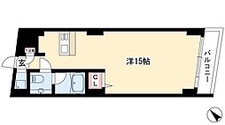 ＮＢＭ則武 9階ワンルームの間取り