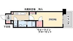 グランドソレイユ名駅 9階1Kの間取り