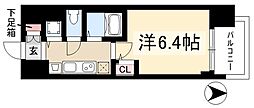 プレサンス名古屋STATIONアブソリュート 8階1Kの間取り