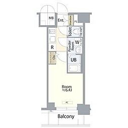 エスリード鶴舞グランパークス 6階1Kの間取り