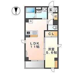 センチュリーハイツ金城 4階1LDKの間取り
