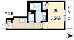 ディアレイシャス大須観音III 4階1Kの間取り