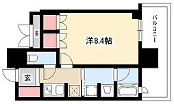 ローレルタワー名古屋栄 5階1Kの間取り