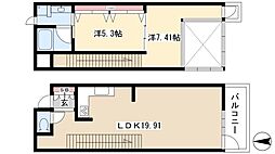 グラン・アベニュー白川公園 11階2LDKの間取り