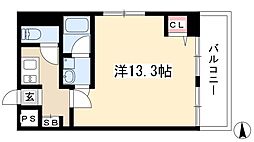 フィーブル栄 7階1Kの間取り