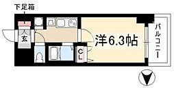 プレサンス泉セントマーク 3階1Kの間取り
