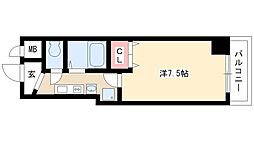 フォルトゥーナ上前津 7階1Kの間取り