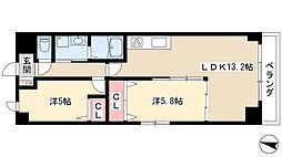 The Sengen Terrace 4階2LDKの間取り