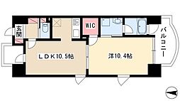 さくらHills名駅NORTH 3階1LDKの間取り