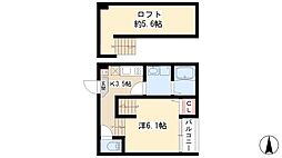 Gloria栄生 1Kの間取図画像