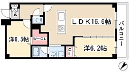 ロイヤルパークス千種 2LDKの間取図画像