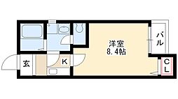 クレフラスト中村区役所 1Kの間取図画像