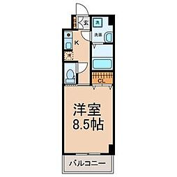 サン笠取 1Kの間取図画像